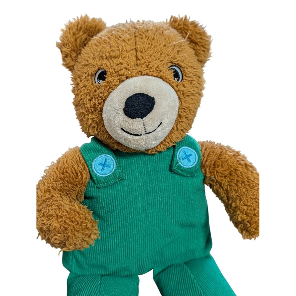Kohls Cares Corduroy Bear Plush Brown 14" Green Overalls Stuffed Animal Scuffy